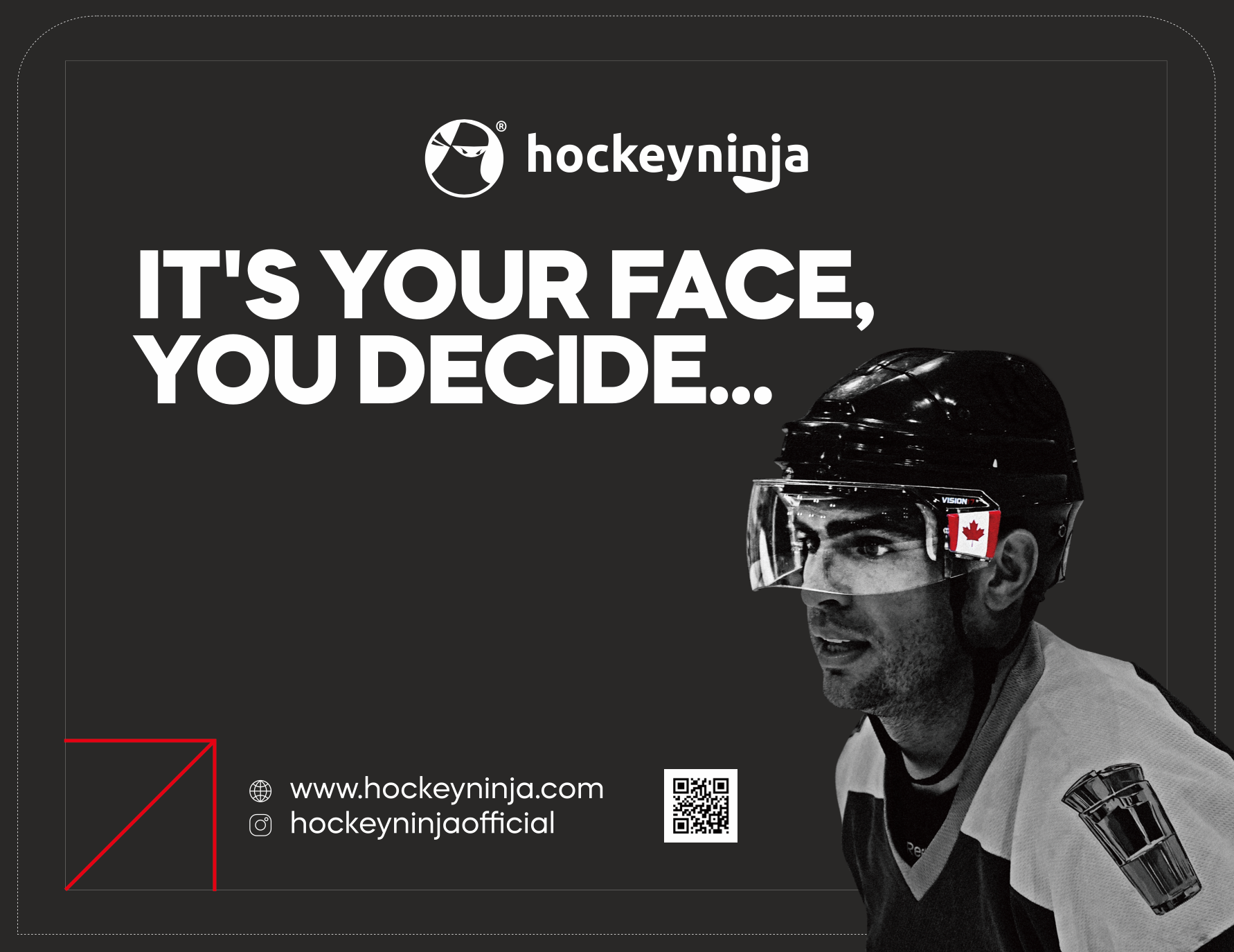 Hiro 7-PRO Modified Straight-Cut Hockey Visor (Carbon-Tint)