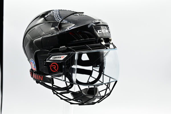 Black Helmet Black Hockeyninja Ronin MK5-X Full Face Mask Hybrid Steel Cage Polycarbonate Lexan Visor