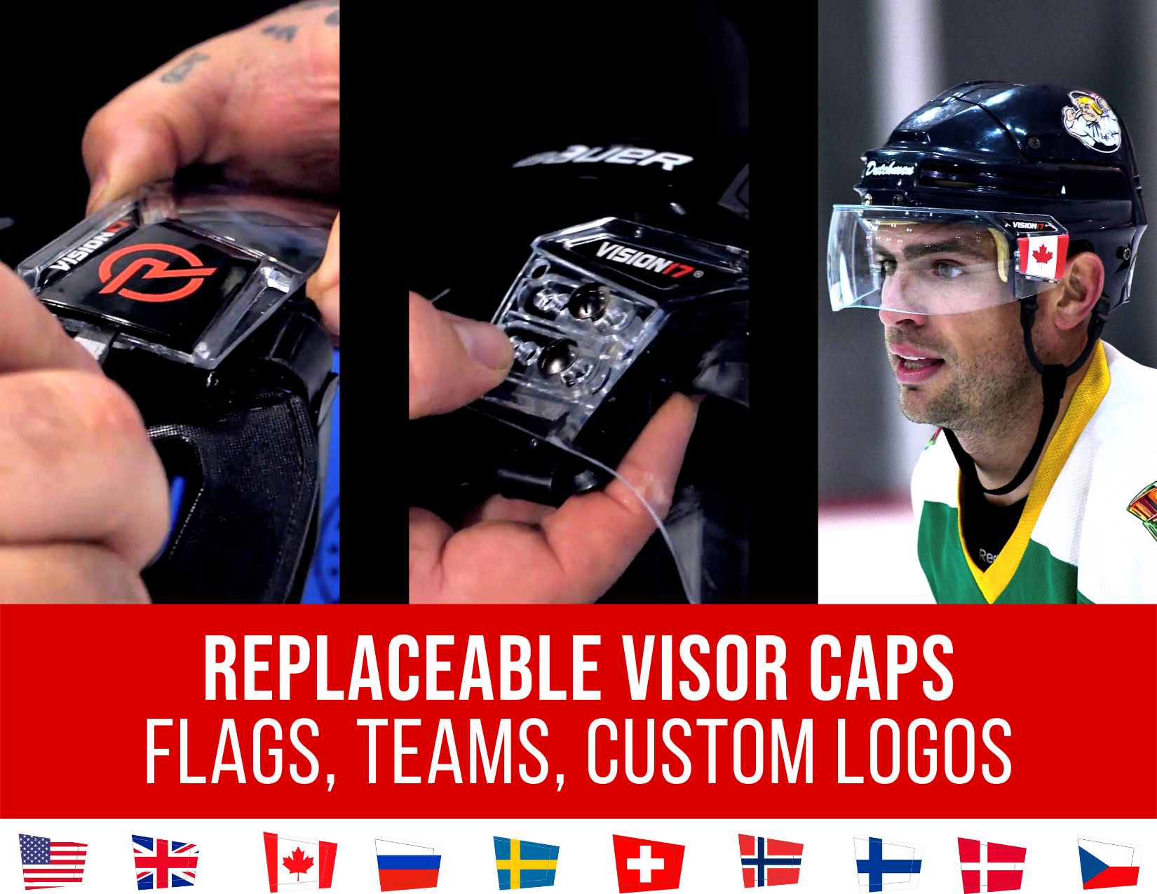 Hiro 7 Clear Aviator Cut Hockey Visor