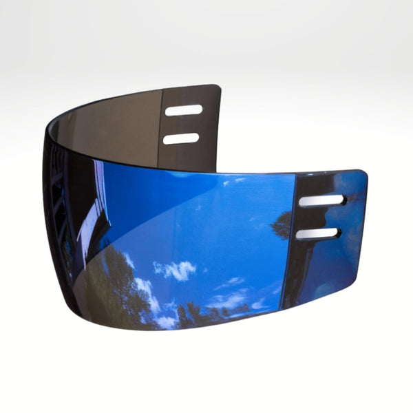 (IN-STOCK) Ronin R3B Blue Mirrored Straight Cut Hockey Visor